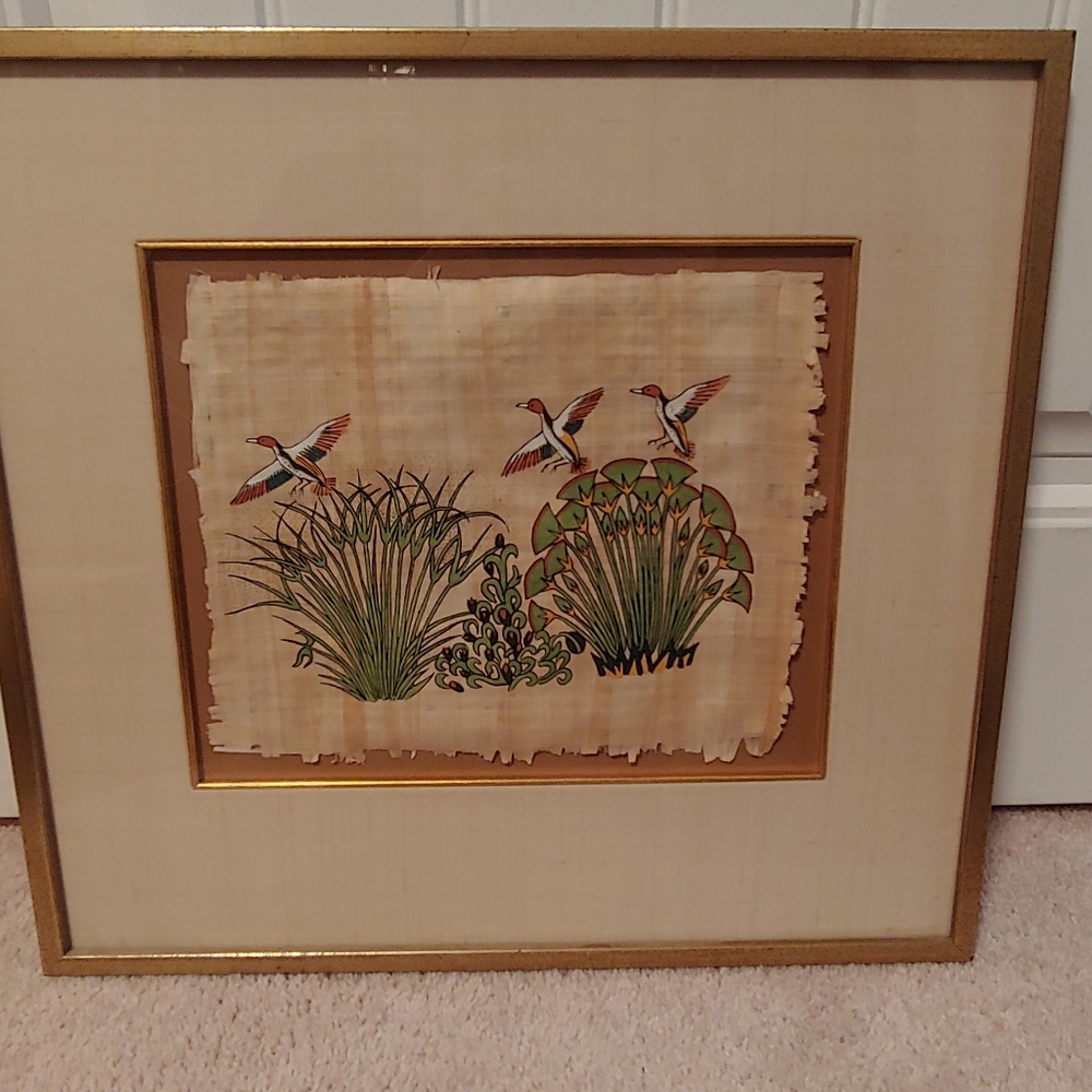 Vintage framed Egyptian art print